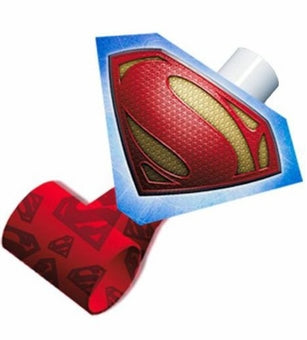 SUPERMAN PARTY BLOWOUTS - PACK OF 8