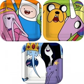 ADVENTURE TIME SQUARE PAPER PLATES 17.78CM - PACK OF 8
