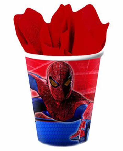 THE AMAZING SPIDERMAN 266ML PAPER CUPS - PACK OF 8