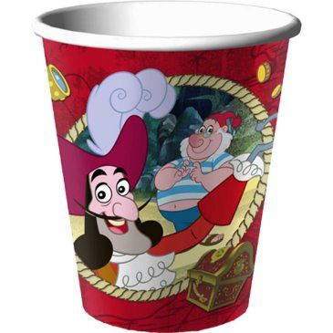 JAKE AND THE NEVER LAND PIRATES 266ML PAPER CUPS - PACK OF 8