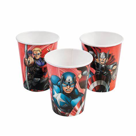 MARVEL AVENGERS ASSEMBLE 266ML PAPER CUPS - PACK OF 8