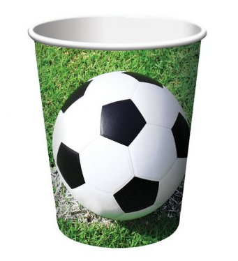 SPORTS FANATIC SOCCER 266ML PAPER CUPS - PACK OF 8