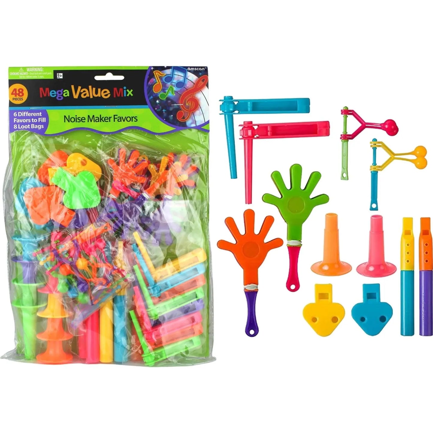 NOISE MAKER FAVORS MEGA VALUE PACK - 48 PARTY FAVORS