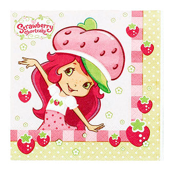 STRAWBERRY SHORTCAKE BEVERAGE NAPKINS - PACK OF 16