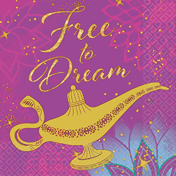 DISNEY ALADDIN BEVERAGE NAPKINS - PACK OF 16
