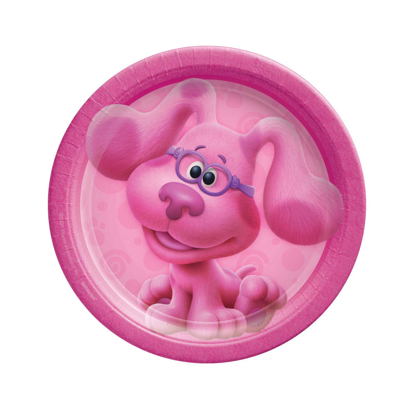 BLUE'S CLUES PINK PARTY ROUND PAPER PLATES 17.7CM - PACK OF 8