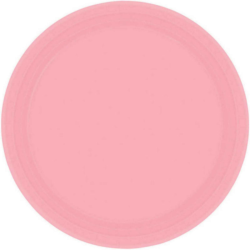 NEW PINK ROUND PAPER PLATES 22.9CM - PACK OF 8