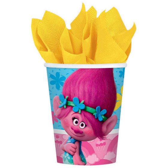 TROLLS 266ML PAPER CUPS - PACK OF 8