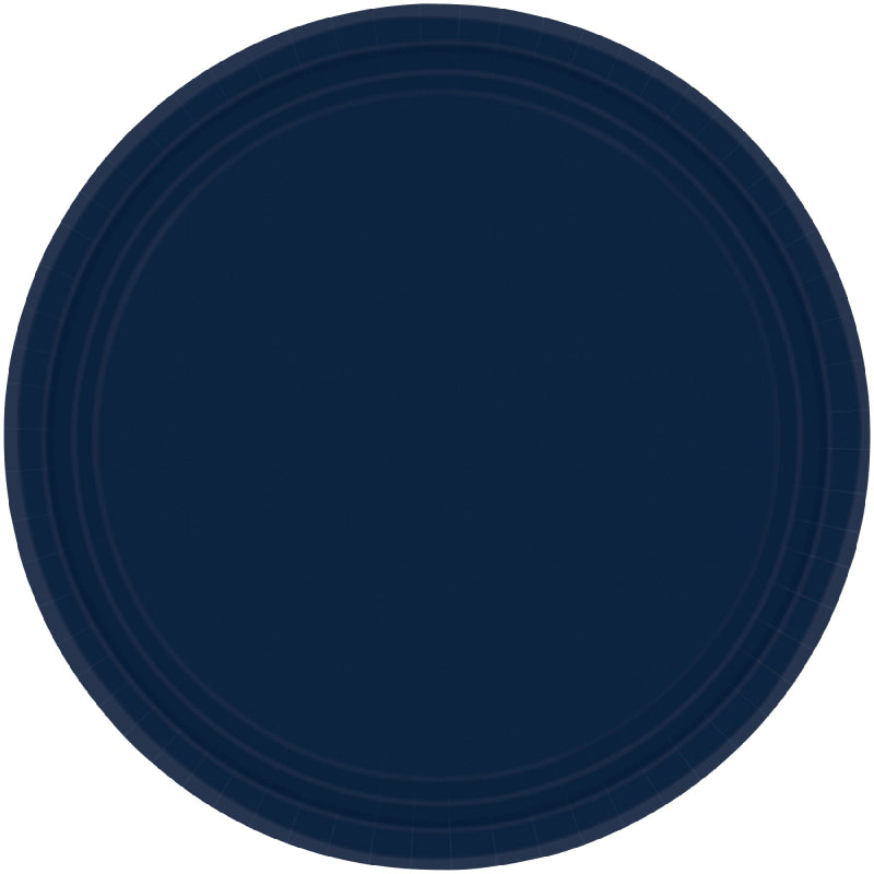 NAVY PAPER PLATES 17.8CM ROUND - PACK OF 20