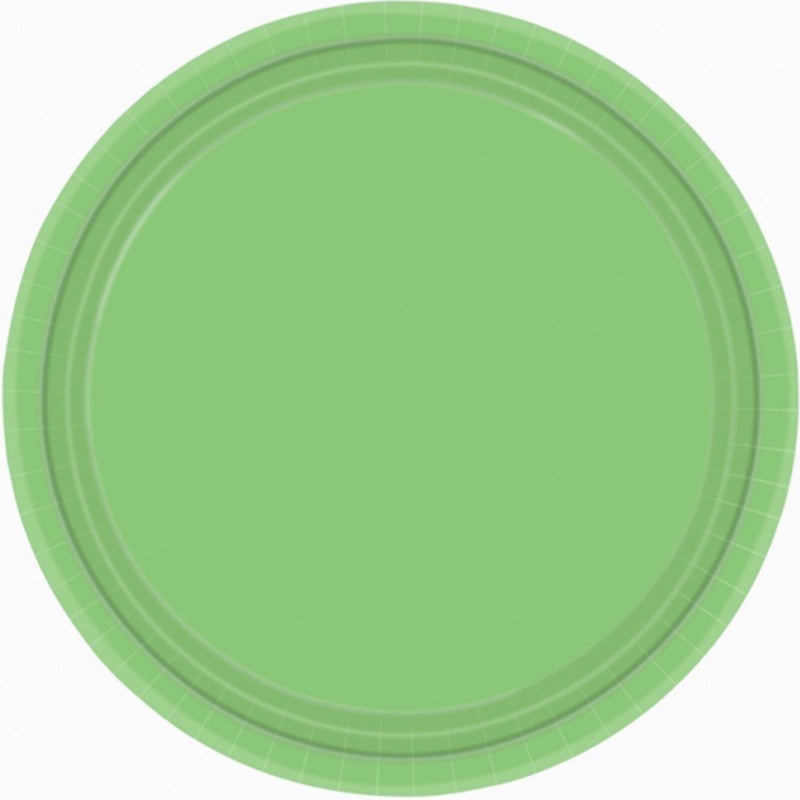 KIWI GREEN PAPER PLATES 17.7CM ROUND - PACK OF 20