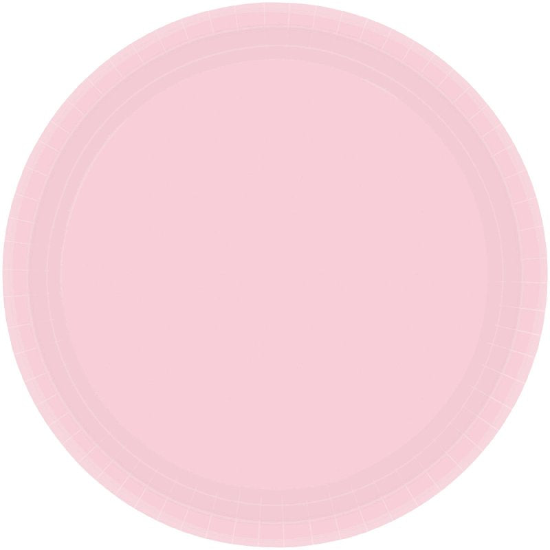 BLUSH PINK PAPER PLATES 17.8CM ROUND - PACK OF 20