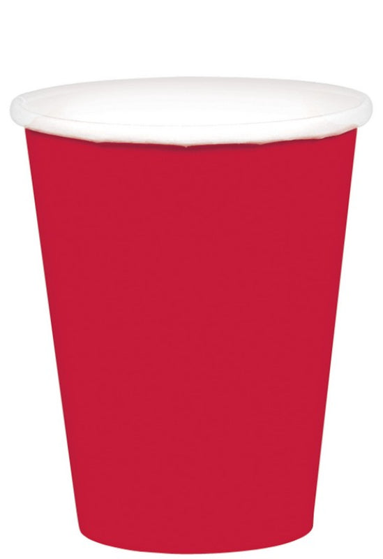 APPLE RED PAPER 266ML CUPS - PACK OF 20