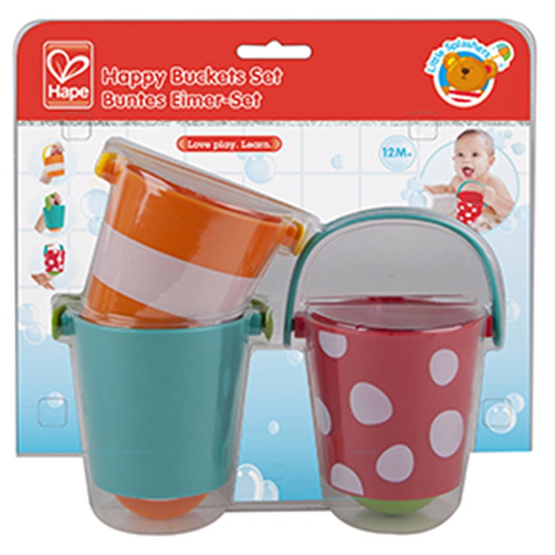 HAPE HAPPY BUCKETS SET BATH TOY
