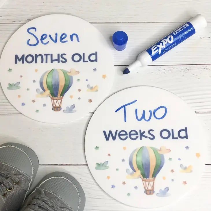 REUSABLE WEEKS OLD & MONTHS OLD MILESTONE DISCS - BALLOON