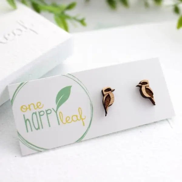 BAMBOO WOOD STUD EARRINGS - KOOKABURRA