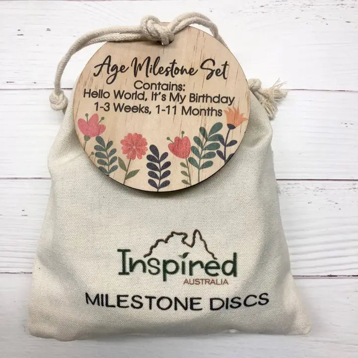 SPRING FLOWERS BABY MILESTONE DISCS - 16 PIECE SET
