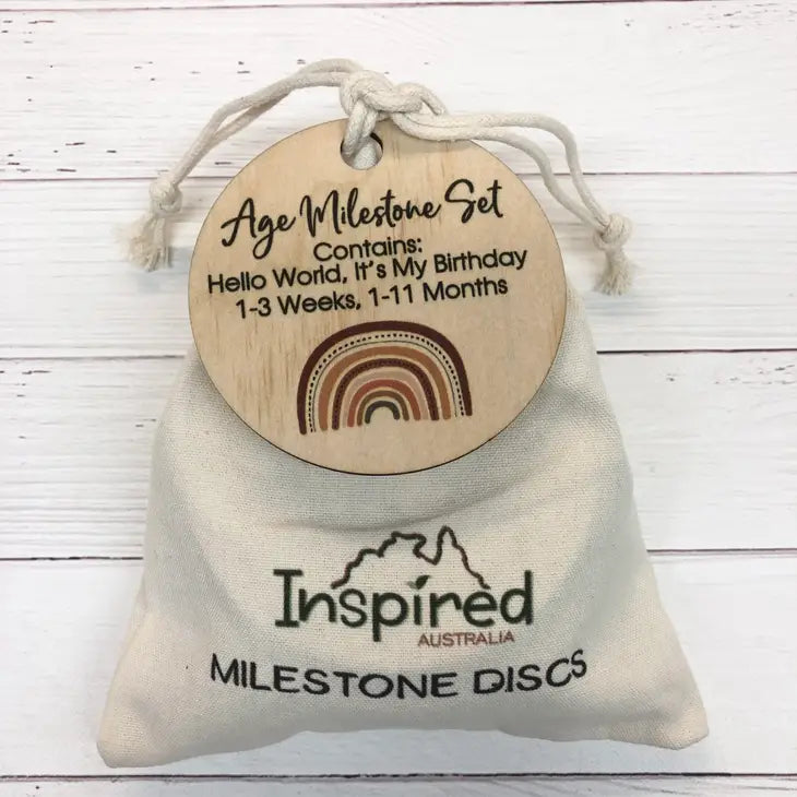 RAINBOW BABY MILESTONE DISCS - 16 PIECE SET