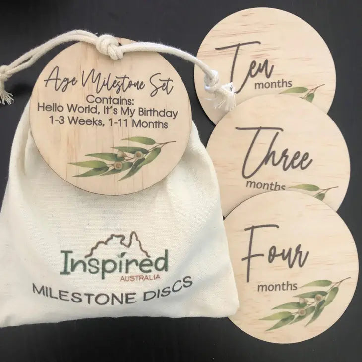 EUCALYPTUS BABY MILESTONE DISCS - 16 PIECE SET