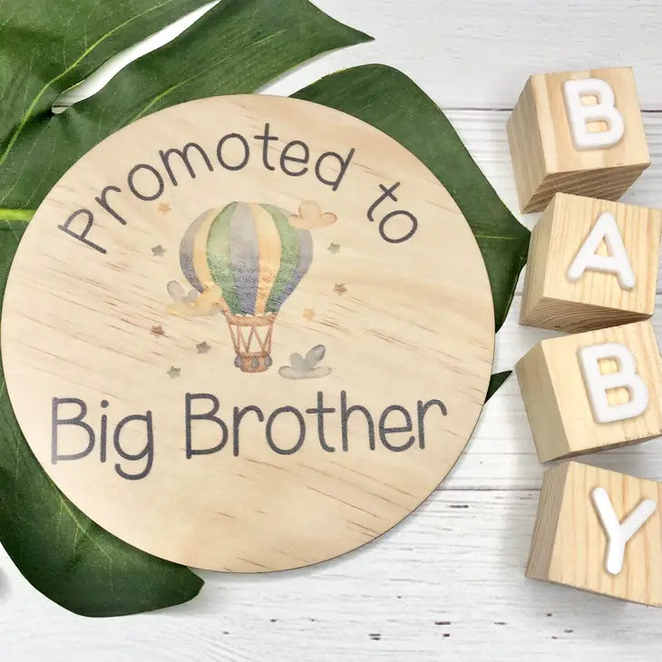 PROMOTED TO BIG BROTHER BABY MILESTONE PLAQUE