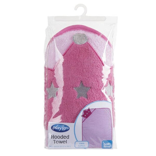 PLAYGRO CROWN HOODED TOWEL - PINK