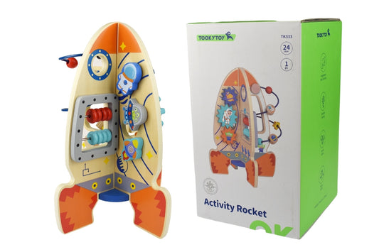 TOOKY TOY WOODEN ACTIVITY ROCKET