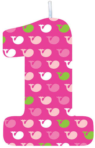 OCEAN PREPPY 1ST BIRTHDAY CANDLE