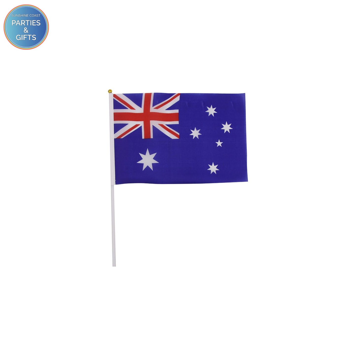 AUSTRALIAN FLAG ON STICK - 30CM x 20CM - PACK OF 6