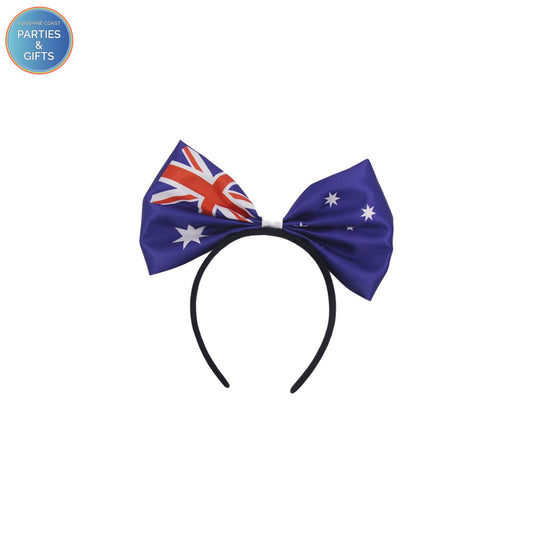 AUSTRALIAN AUSSIE FLAG BOW HEADBAND