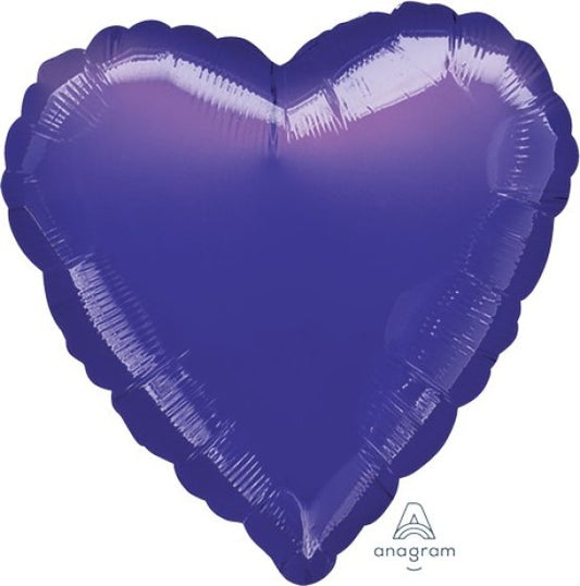 METALLIC PURPLE HEART FOIL BALLOON - 43CM