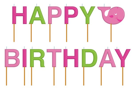 OCEAN PREPPY HAPPY 1ST BIRTHDAY CANDLES
