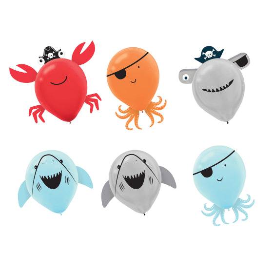 AHOY BIRTHDAY LATEX BALLONS 30.4CM - PACK OF 6 KITS