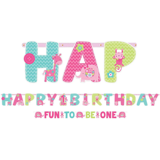 ONE WILD GIRL 1ST BIRTHDAY JUMBO LETTER BANNER KIT