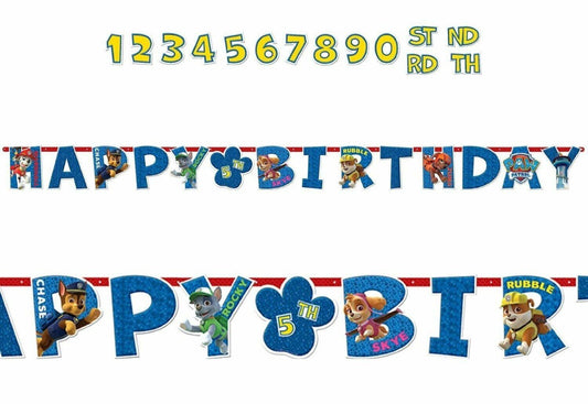 PAW PATROL ADD AN AGE BIRTHDAY JUMBO LETTER BANNER KIT