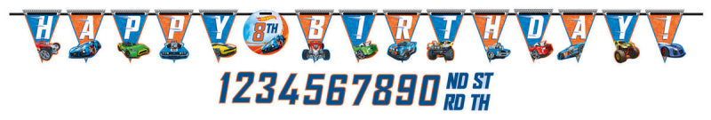HOT WHEELS ADD AN AGE BIRTHDAY JUMBO LETTER BANNER KIT