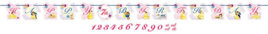 DISNEY PRINCESS BEAUTY AND THE BEAST ADD AN AGE BIRTHDAY JUMBO LETTER BANNER KIT