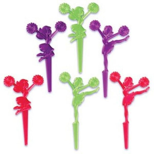 CHEERLEADER CUPCAKE PICKS - PACK OF 12
