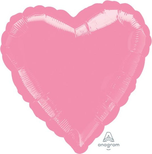 METALLIC PINK HEART FOIL BALLOON - 45CM