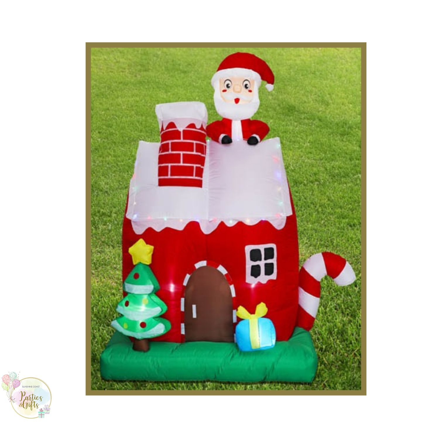 CHRISTMAS INFLATABLE SANTAS HOUSE 210CM