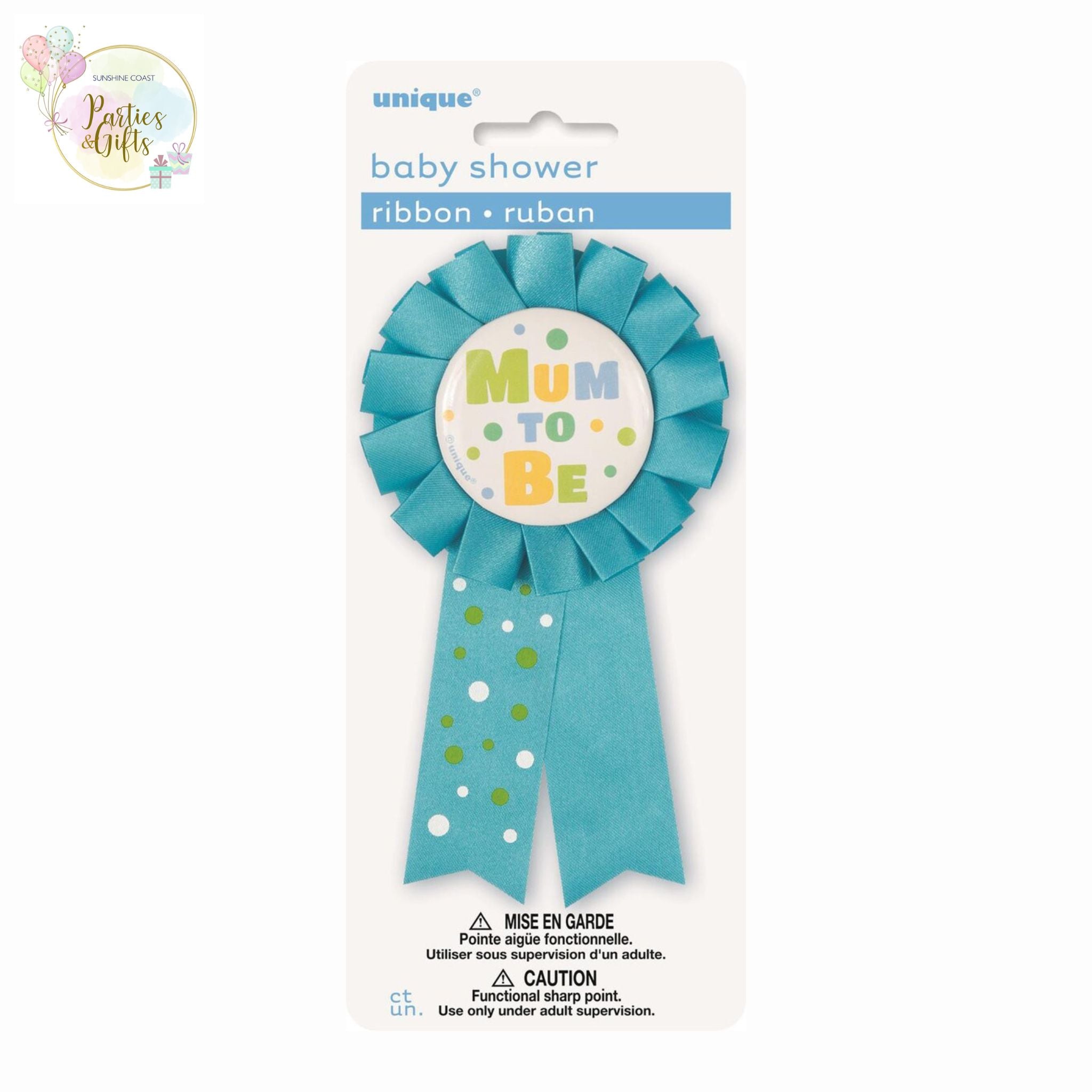 MUM TO BE AWARD RIBBON - BLUE – Sunshine Coast Parties & Gifts