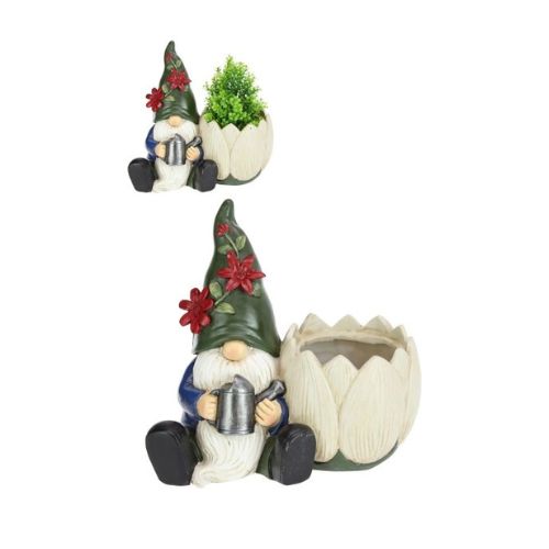 GNOME WITH TREE AND FLOWER POT