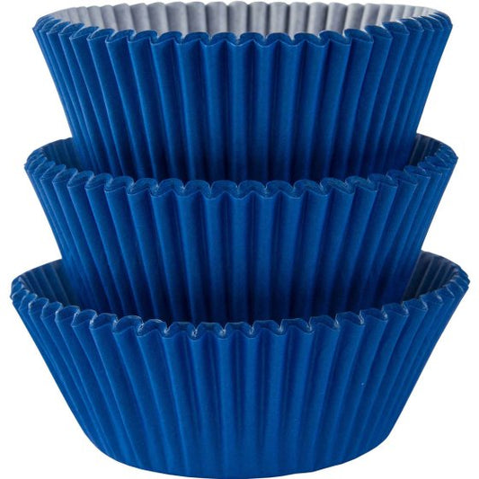 BRIGHT ROYAL BLUE CUPCAKE BAKING CUPS - PACK OF 75