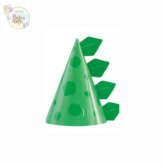 DINOSAUR PARTY HATS - 8 PACK