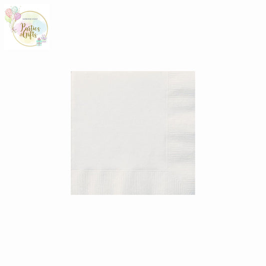 BRIGHT WHITE LUNCH NAPKINS - PACK OF 20