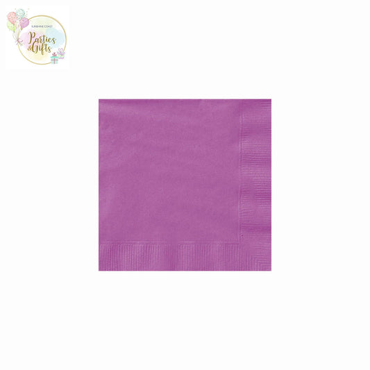 PRETTY PURPLE LUNCH NAPKINS - PACK OF 20