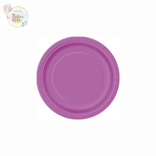PRETTY PURPLE PAPER PLATES 23CM ROUND - PACK OF 8