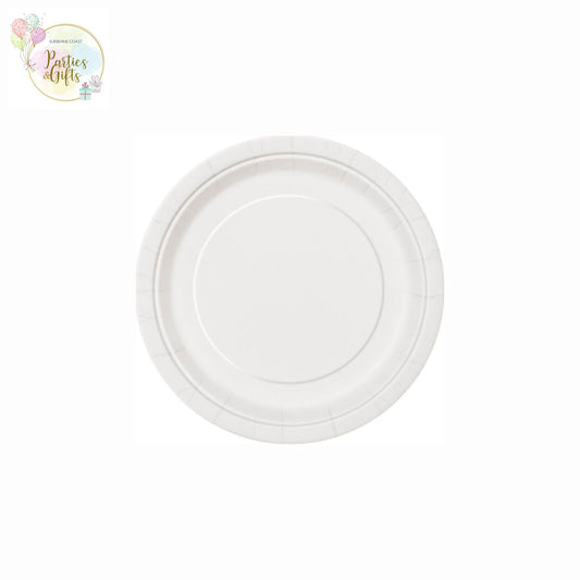 BRIGHT WHITE PAPER PLATES 23CM ROUND - PACK OF 8