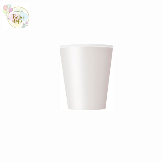BRIGHT WHITE 270ML PAPER CUPS - PACK OF 8