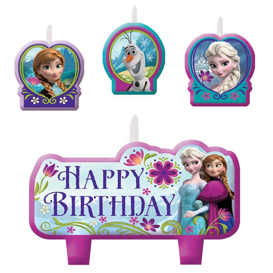 DISNEY FROZEN BIRTHDAY CANDLE SET - PACK OF 4