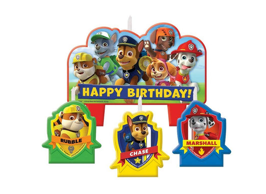 PAW PATROL BIRTHDAY CANDLE SET - PACK OF 4