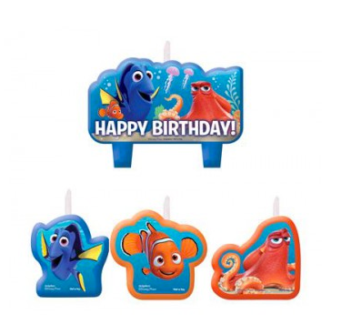 DISNEY FINDING DORY BIRTHDAY CANDLE SET - PACK OF 4